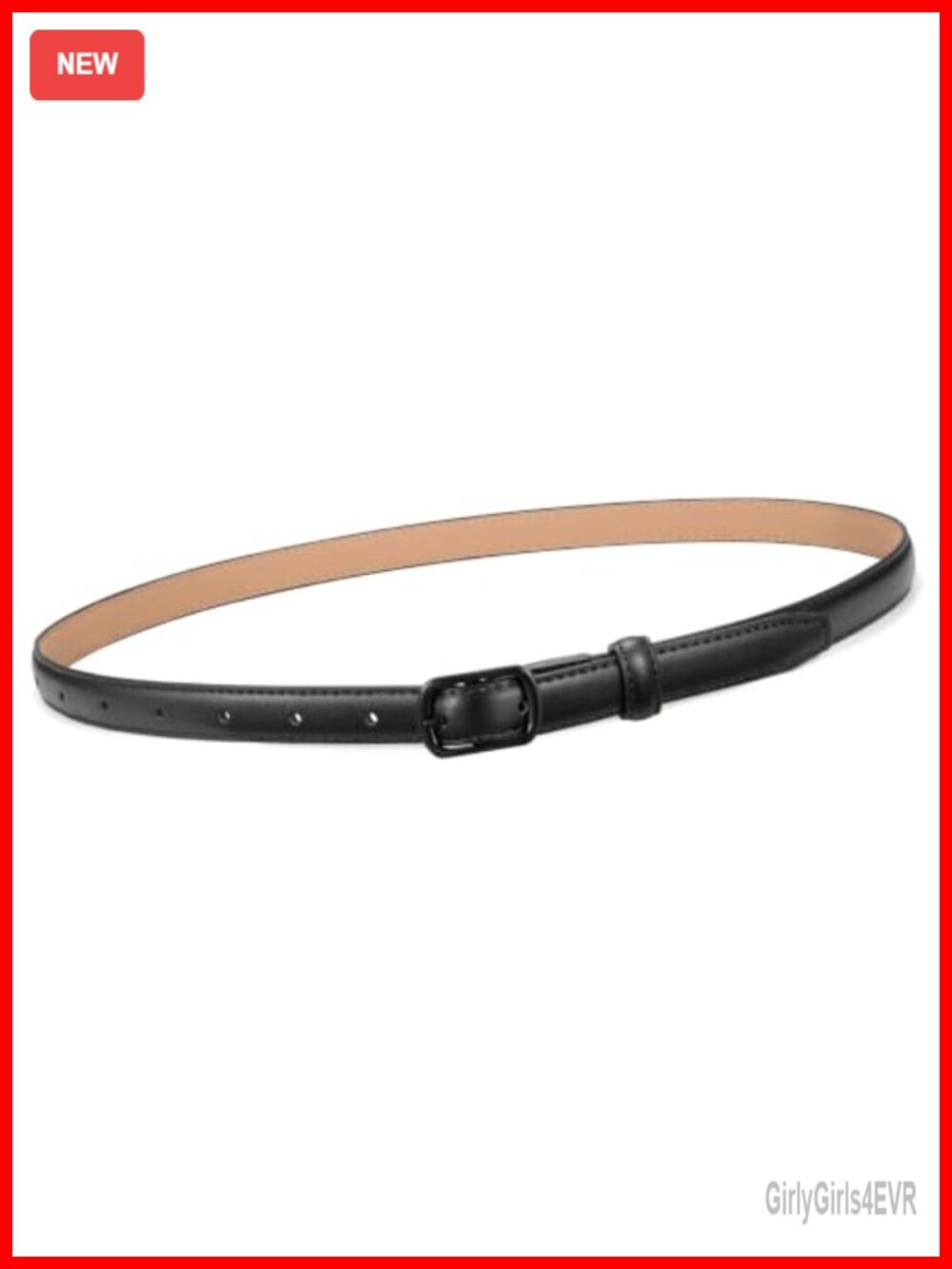Women's Skinny Belt Vegan Leather Thin Waist Belt for Jeans Dresses